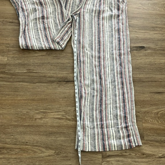 NWT Knox Rose Belted Linen Blend Pants Wide Leg Loose Striped High Rise XXL - Picture 6 of 10